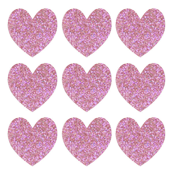 Glitter hearts lilac pink - for gluing