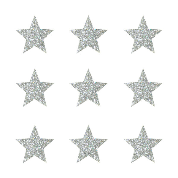 Glitter stars silver small - for gluing