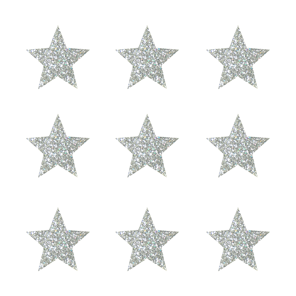 Klebe Sterne, silber 20 mm