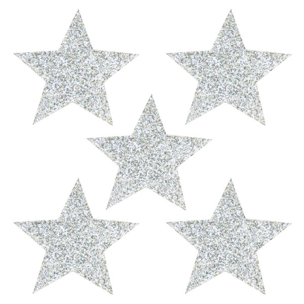 Glitzersterne silber – zum Kleben