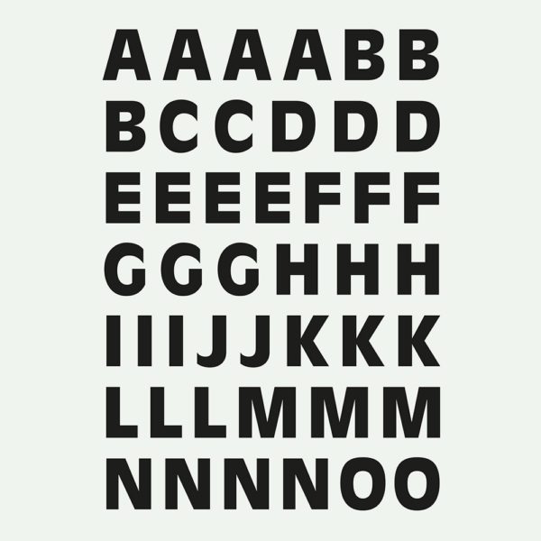 ABC - plain font - black