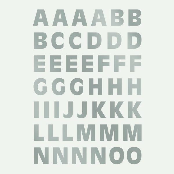 ABC - schlichte Schrift - silber