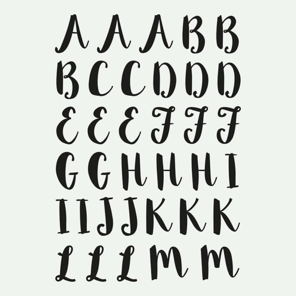 ABC - speels lettertype - zwart