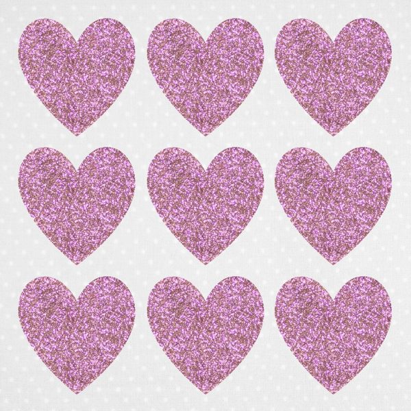 Glitzerherzen pink – Bügelsticker