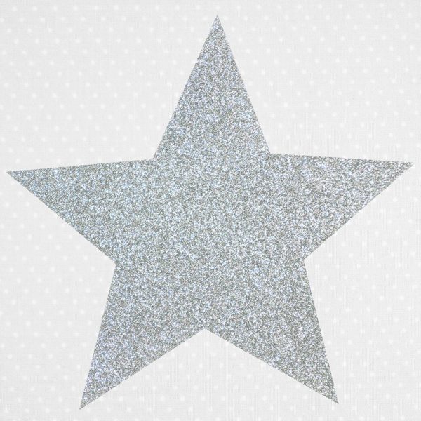 Glitzerstern silber groß – Bügelsticker