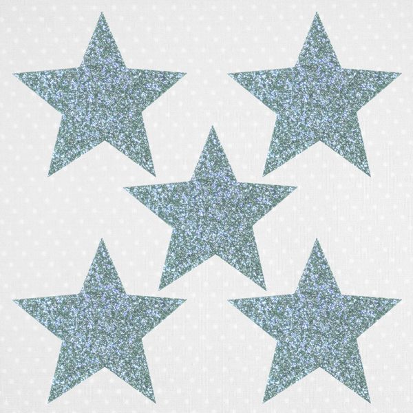 Glitzersterne mint – Bügelsticker