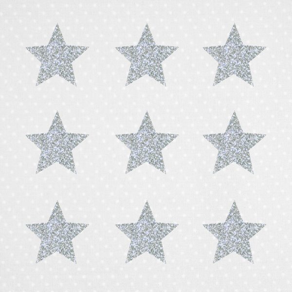 Glitzersterne silber – Bügelsticker