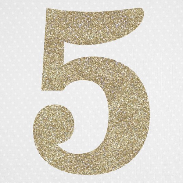 Large glitter 5 - ironing number