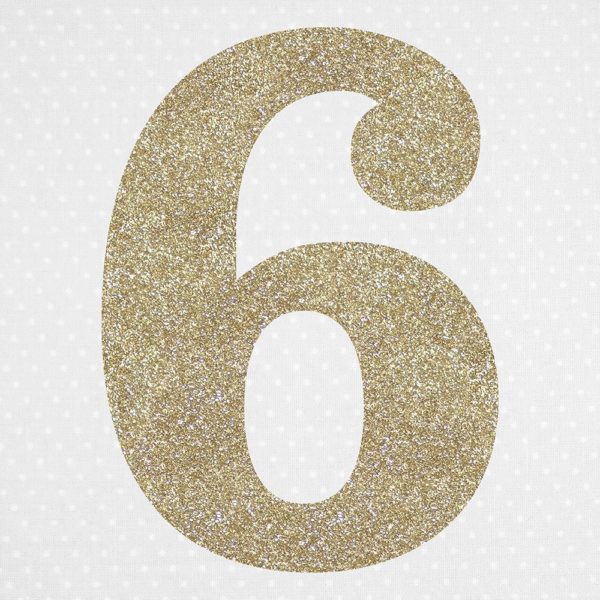 Large glitter 6 - ironing number