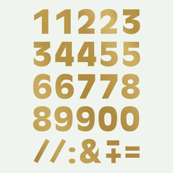 Cijfers - gewoon schrift - goud