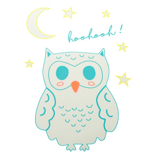 Ironing foil - fluorescent owl