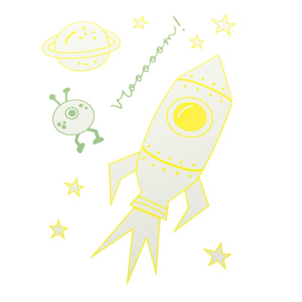 Ironing foil - fluorescent rocket