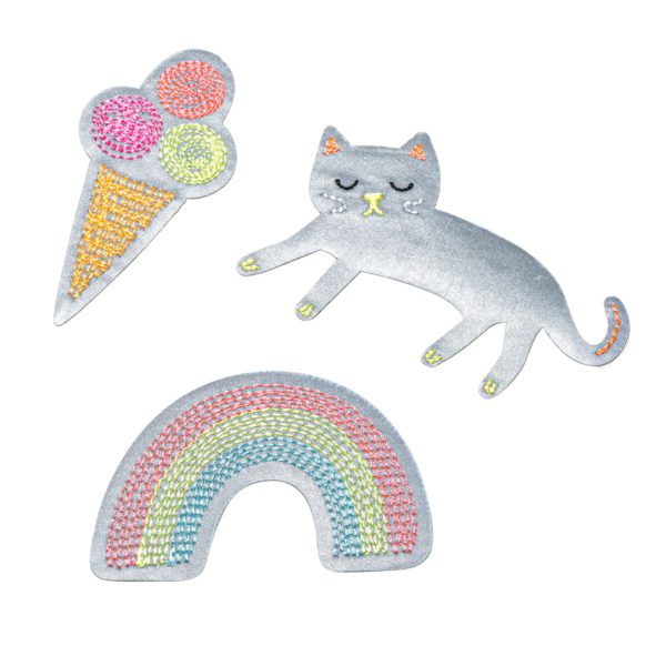 Reflector stickers Rainbow, Cat, Ice - for gluing