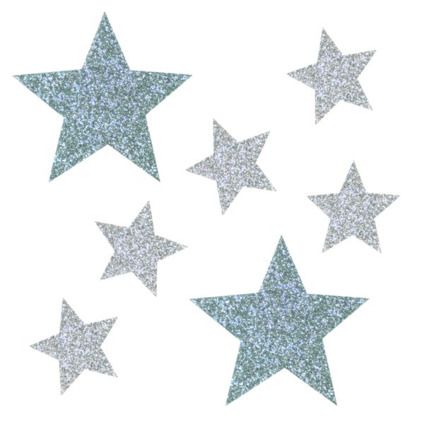 Glitter Sterren Mix 11 - Strijkbare Stickers