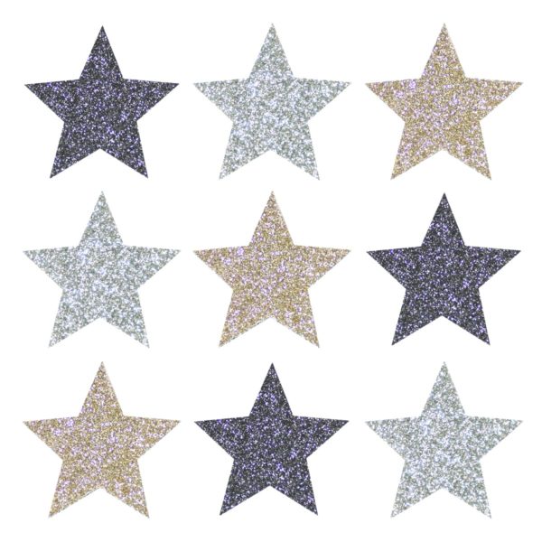 Glitter stars mix 12 - iron-on stickers
