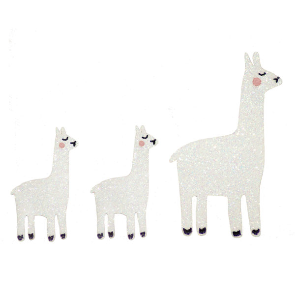 Glitter lamas - for gluing