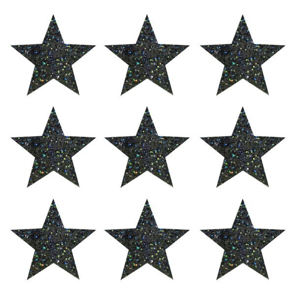 Glitter stars black confetti - to glue