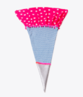 Stoffhülle, Schultüte – pink/denim/silber