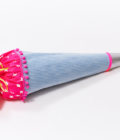 Stoffhülle, Schultüte – pink/denim/silber – Bild 2