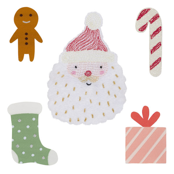 Kerstman & snoepjes - Strijkbare stickers